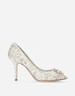 Pump in Taormina lace with crystals