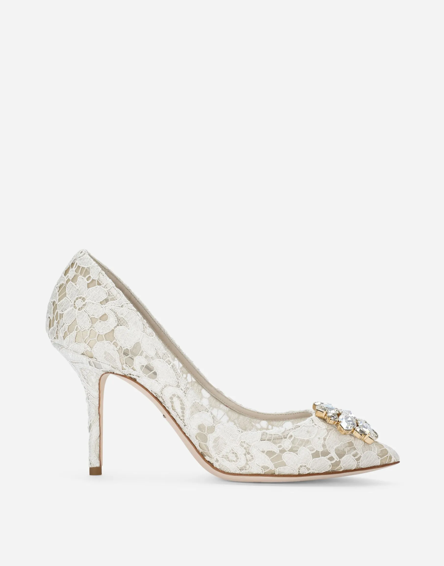 Pump in Taormina lace with crystals