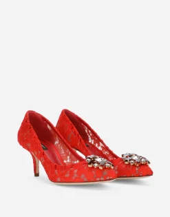 Pump in Taormina lace with crystals