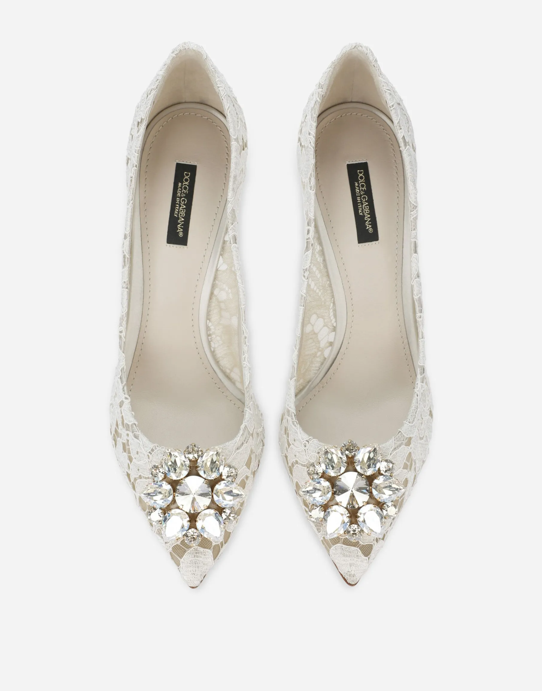 Pump in Taormina lace with crystals