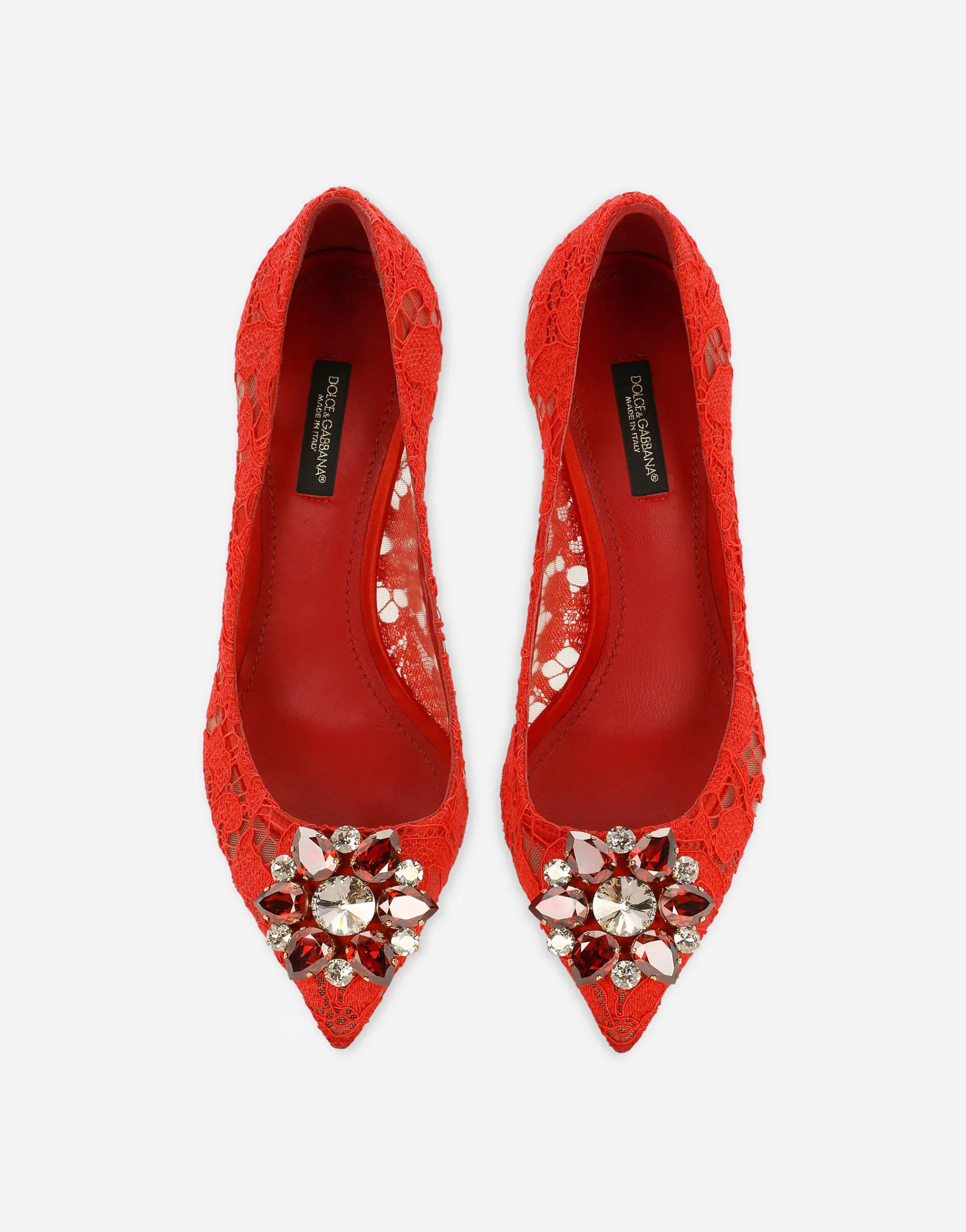 Pump in Taormina lace with crystals