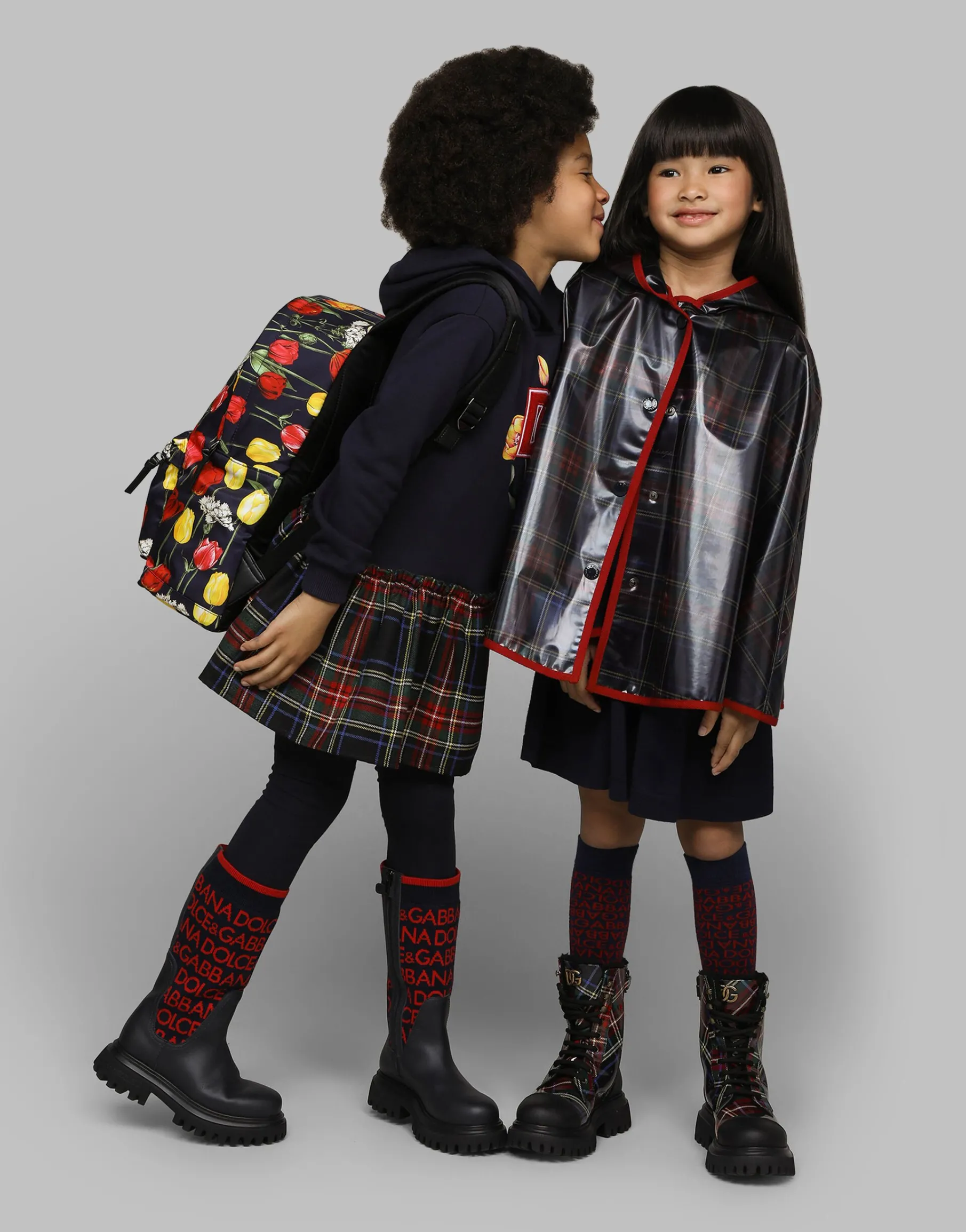 PVC cape with tartan print