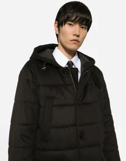 Quilted cashmere parka