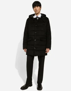 Quilted cashmere parka