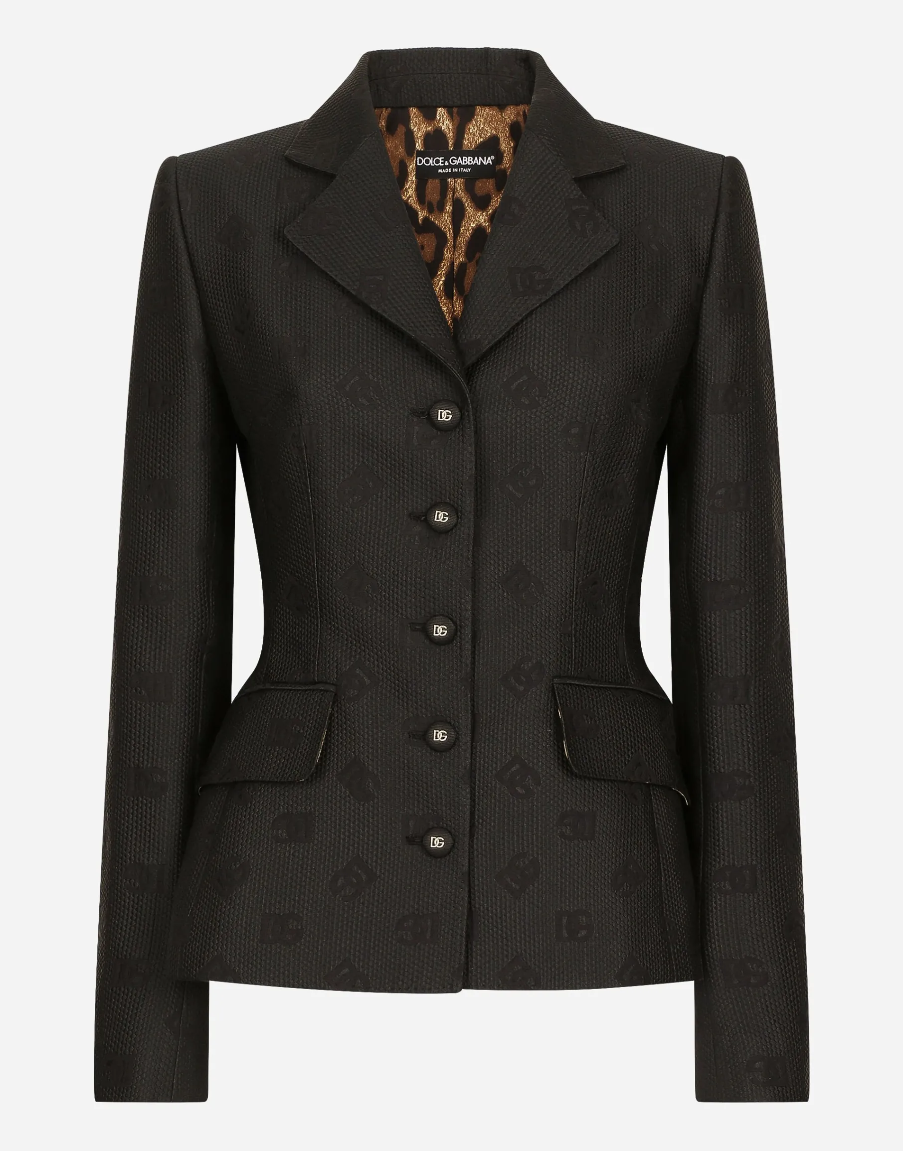 Quilted jacquard Dolce jacket with DG logo