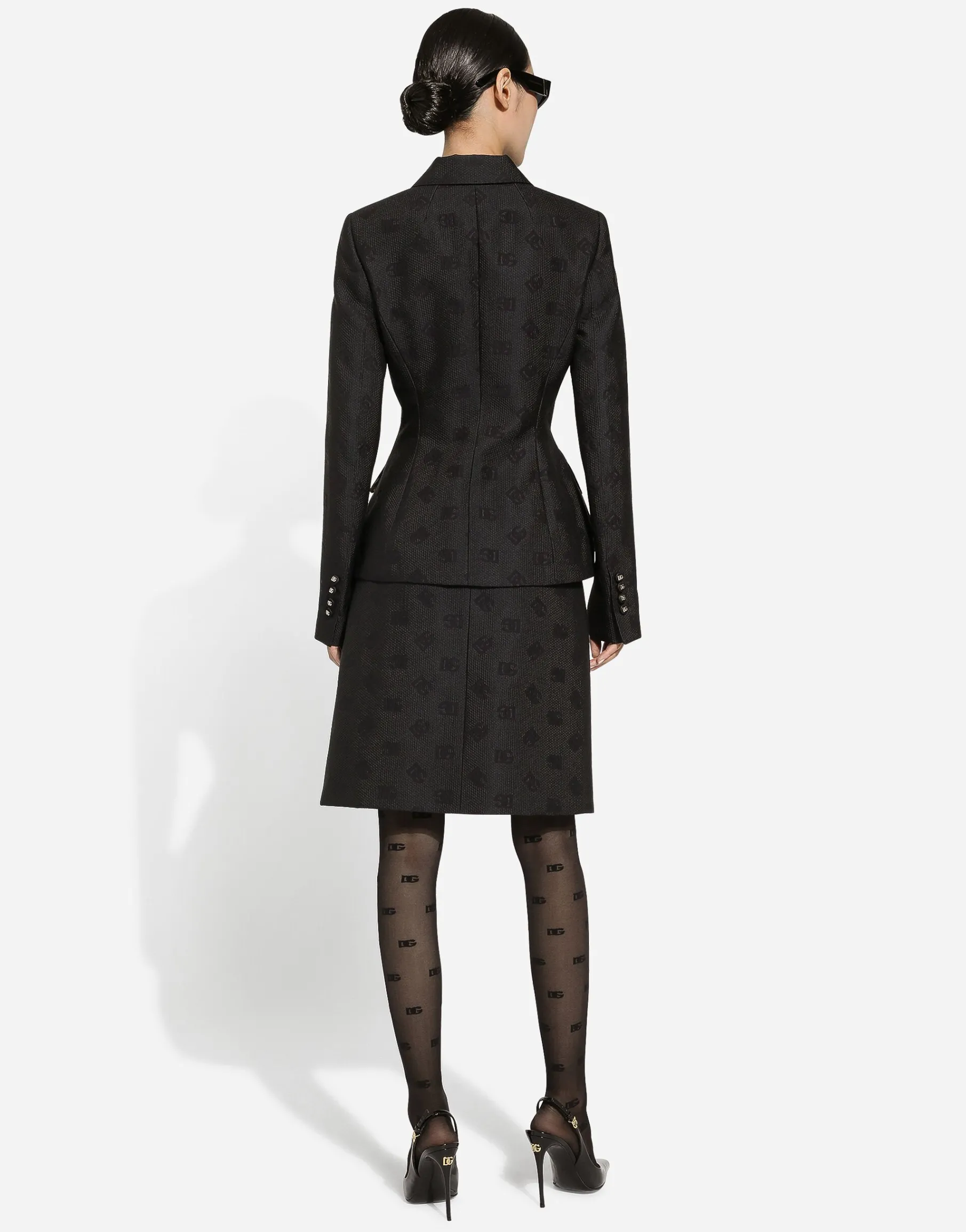 Quilted jacquard Dolce jacket with DG logo