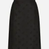 Quilted jacquard midi skirt with DG logo