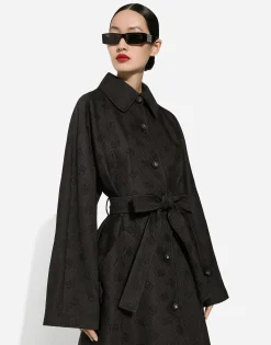 Quilted jacquard trench coat with DG logo
