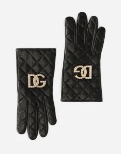 Quilted nappa leather gloves with DG logo