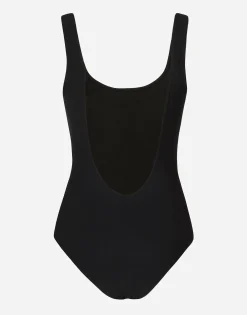 Racer-style one-piece swimsuit