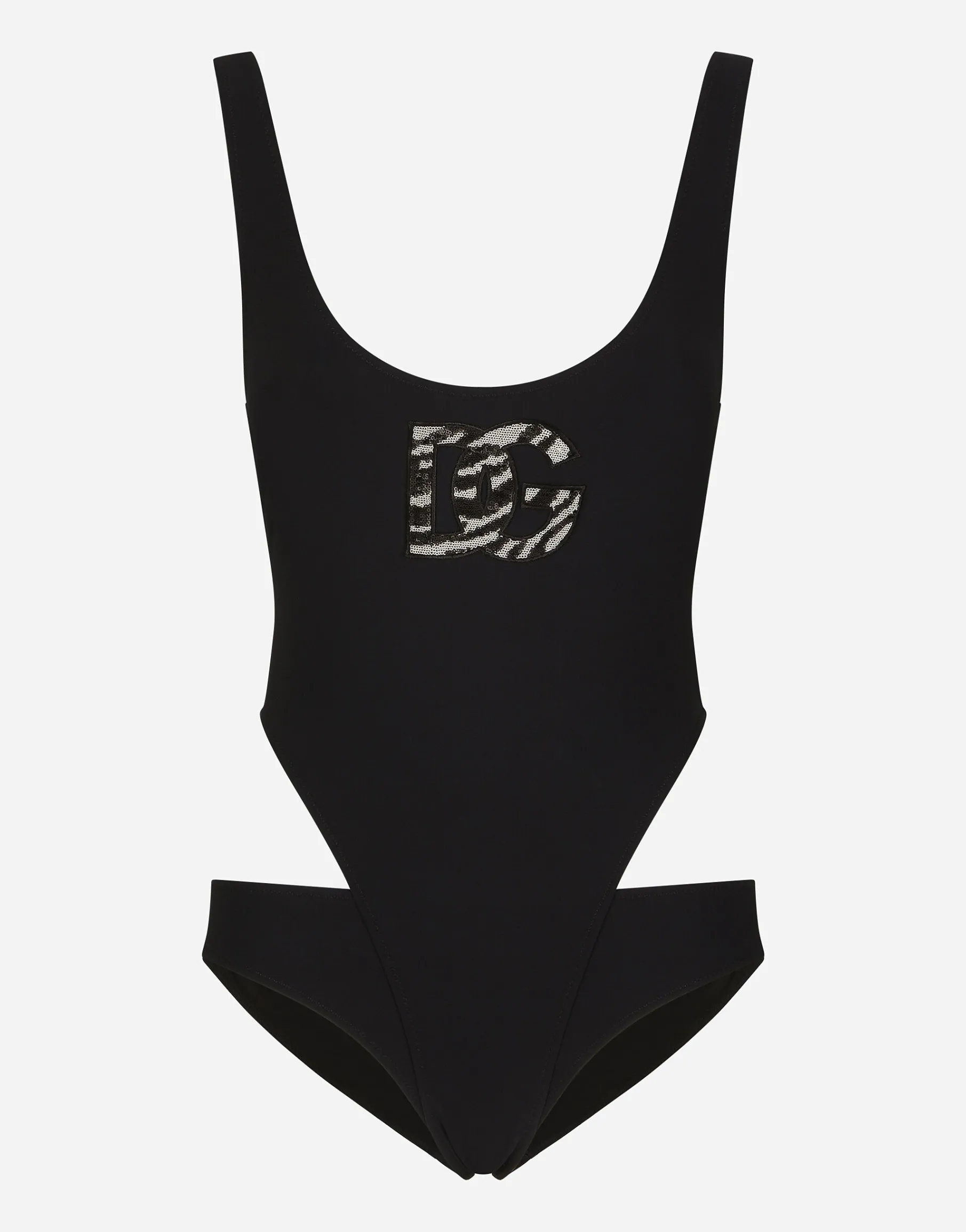 Racing swimsuit with bikini bottoms and DG logo