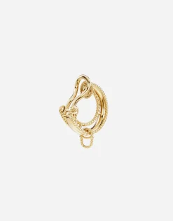 Rainbow Alphabet clip-on earring in yellow 18kt gold
