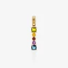 Rainbow alphabet I 18 kt yellow gold charm with multicolor fine gems
