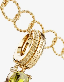 Rainbow alphabet I 18 kt yellow gold charm with multicolor fine gems