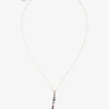 Rainbow alphabet L pendant in yellow gold with multicolor fine gems