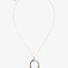 Rainbow alphabet O pendant in yellow gold with multicolor fine gems