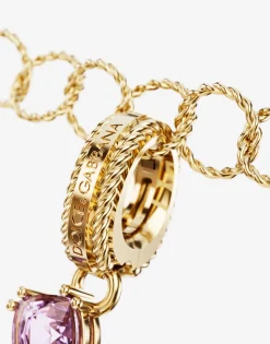 Rainbow alphabet P 18 kt yellow gold charm with multicolor fine gems