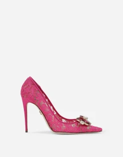 Rainbow lace pumps in lurex lace