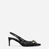 Rainbow lace slingbacks in lurex lace