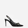Rainbow lace slingbacks in lurex lace