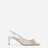 Rainbow lace slingbacks in lurex lace