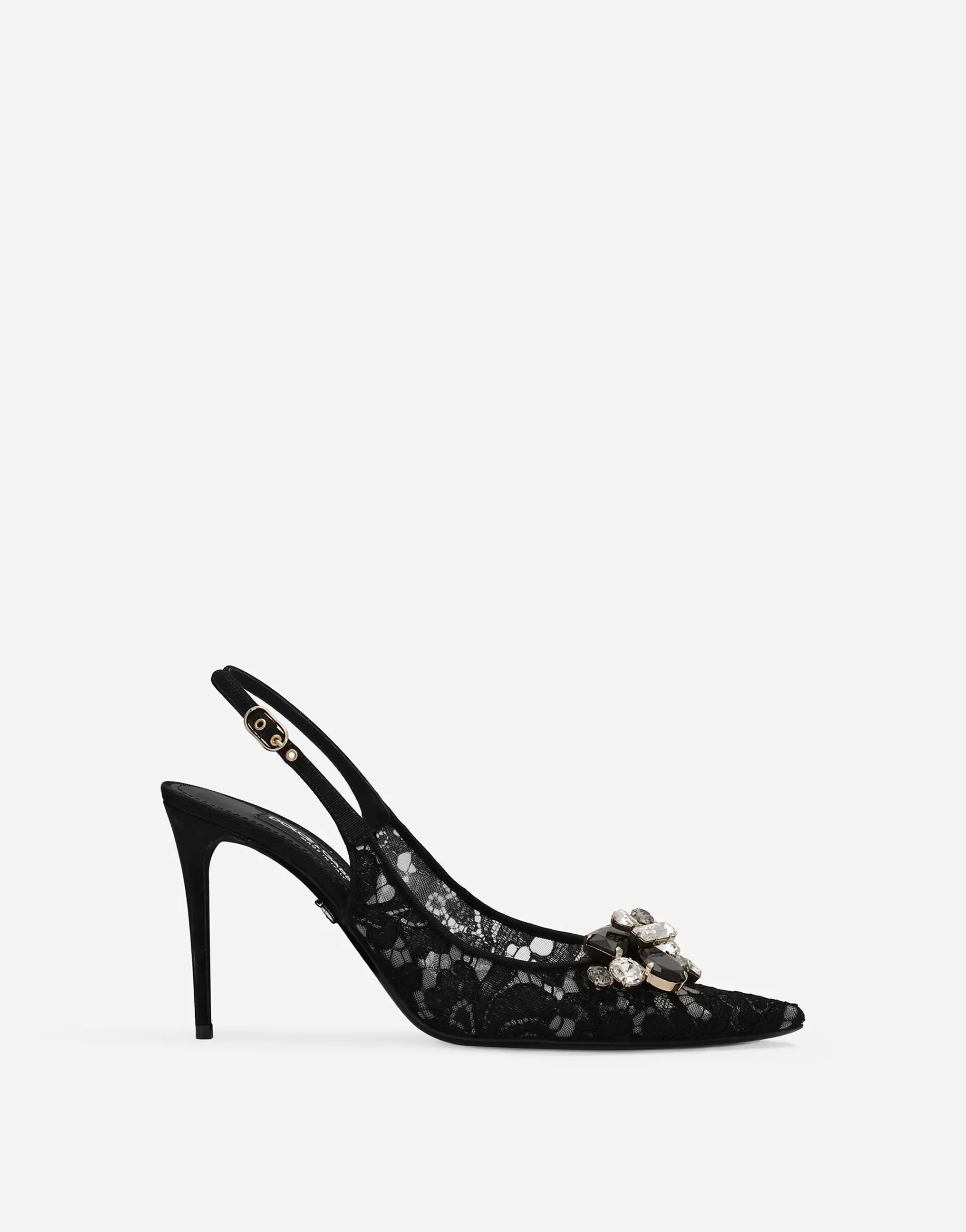 Rainbow lace slingbacks in lurex lace