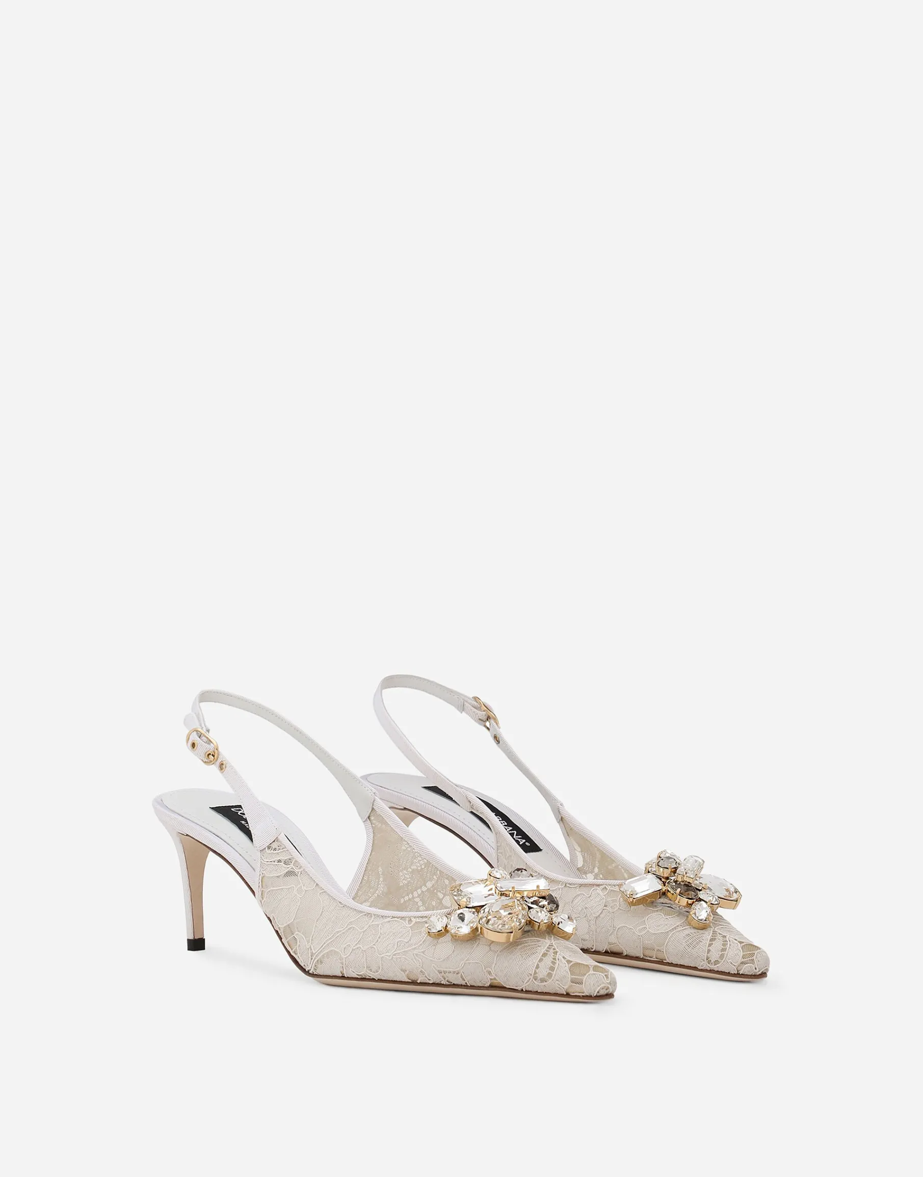 Rainbow lace slingbacks in lurex lace