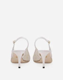 Rainbow lace slingbacks in lurex lace