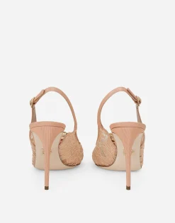 Rainbow lace slingbacks in lurex lace