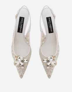 Rainbow lace slingbacks in lurex lace