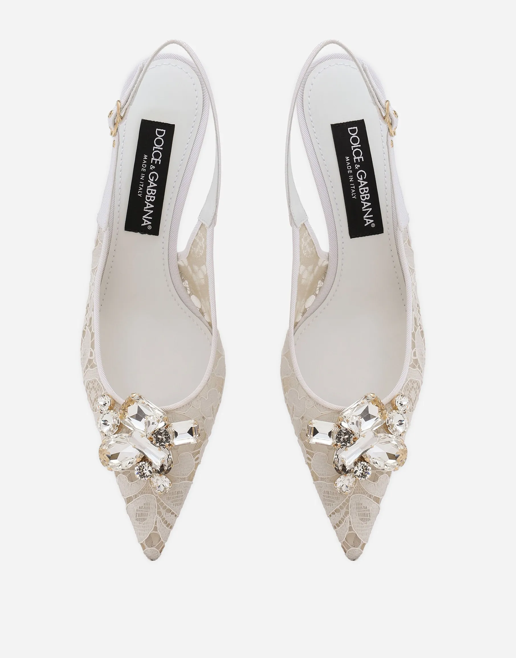 Rainbow lace slingbacks in lurex lace