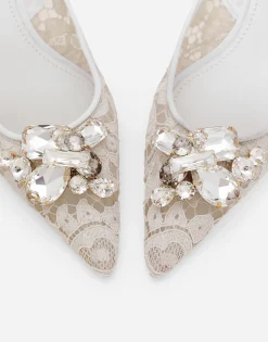 Rainbow lace slingbacks in lurex lace