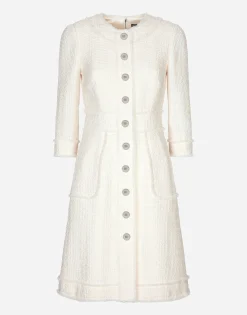 Raschel tweed A-line dress