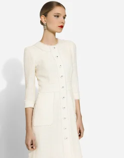 Raschel tweed A-line dress