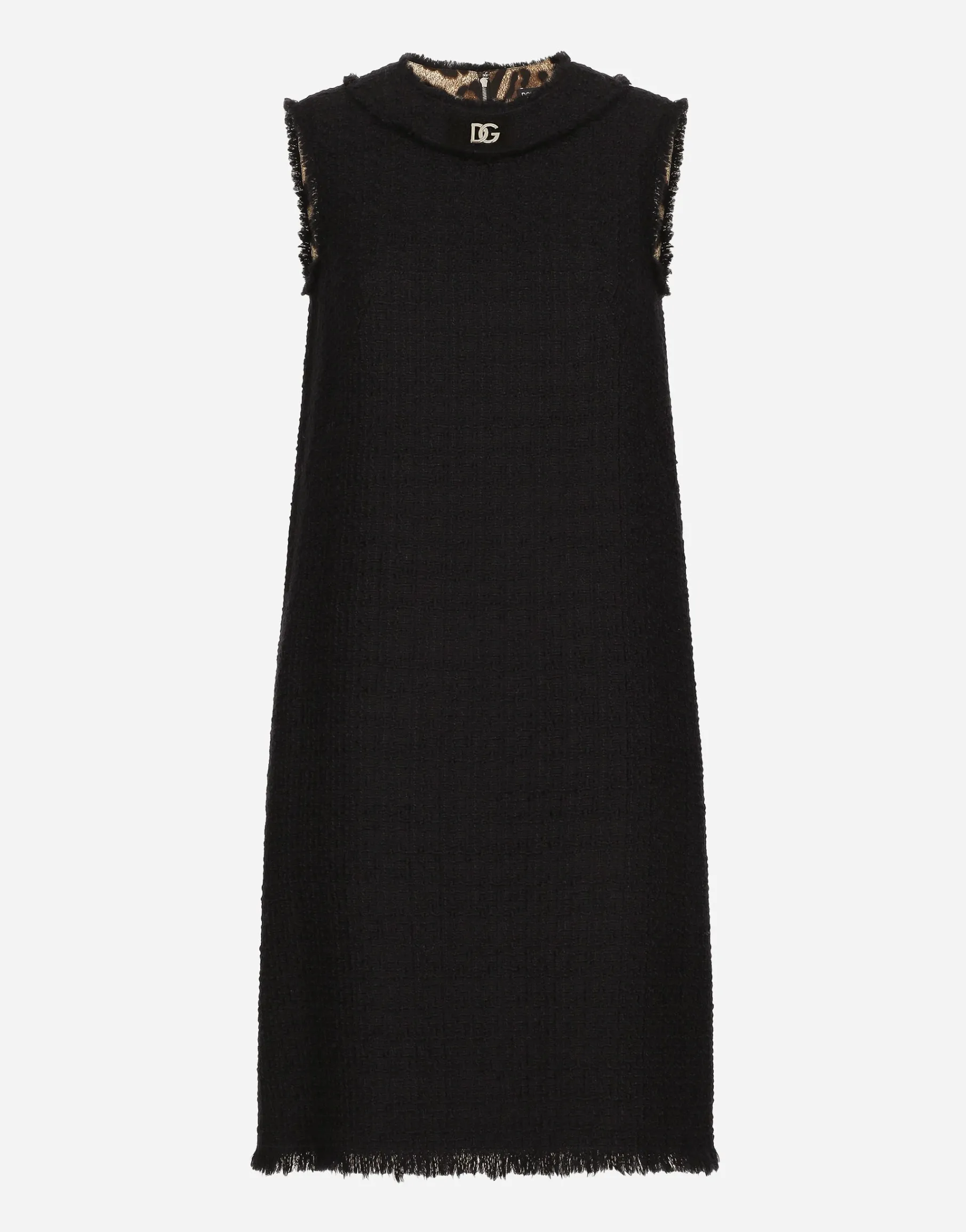 Raschel tweed calf-length dress with DG logo