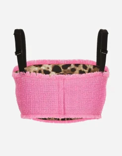 Raschel tweed crop top with straps
