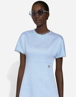 Raschel tweed midi dress with DG logo