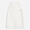Raschel tweed midi skirt with central slit