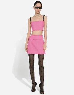 Raschel tweed miniskirt