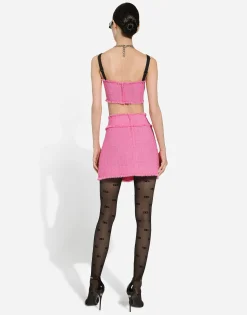 Raschel tweed miniskirt