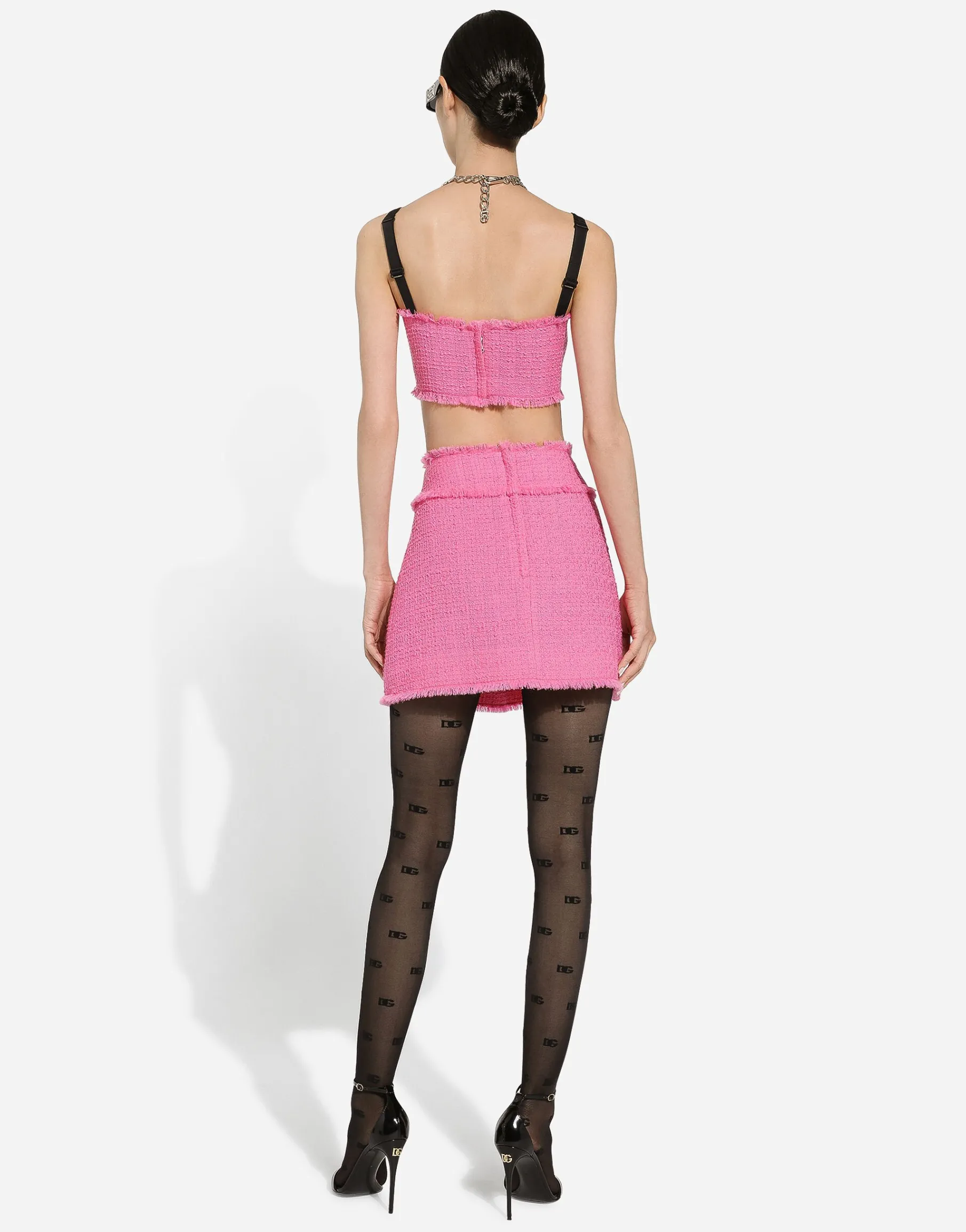 Raschel tweed miniskirt