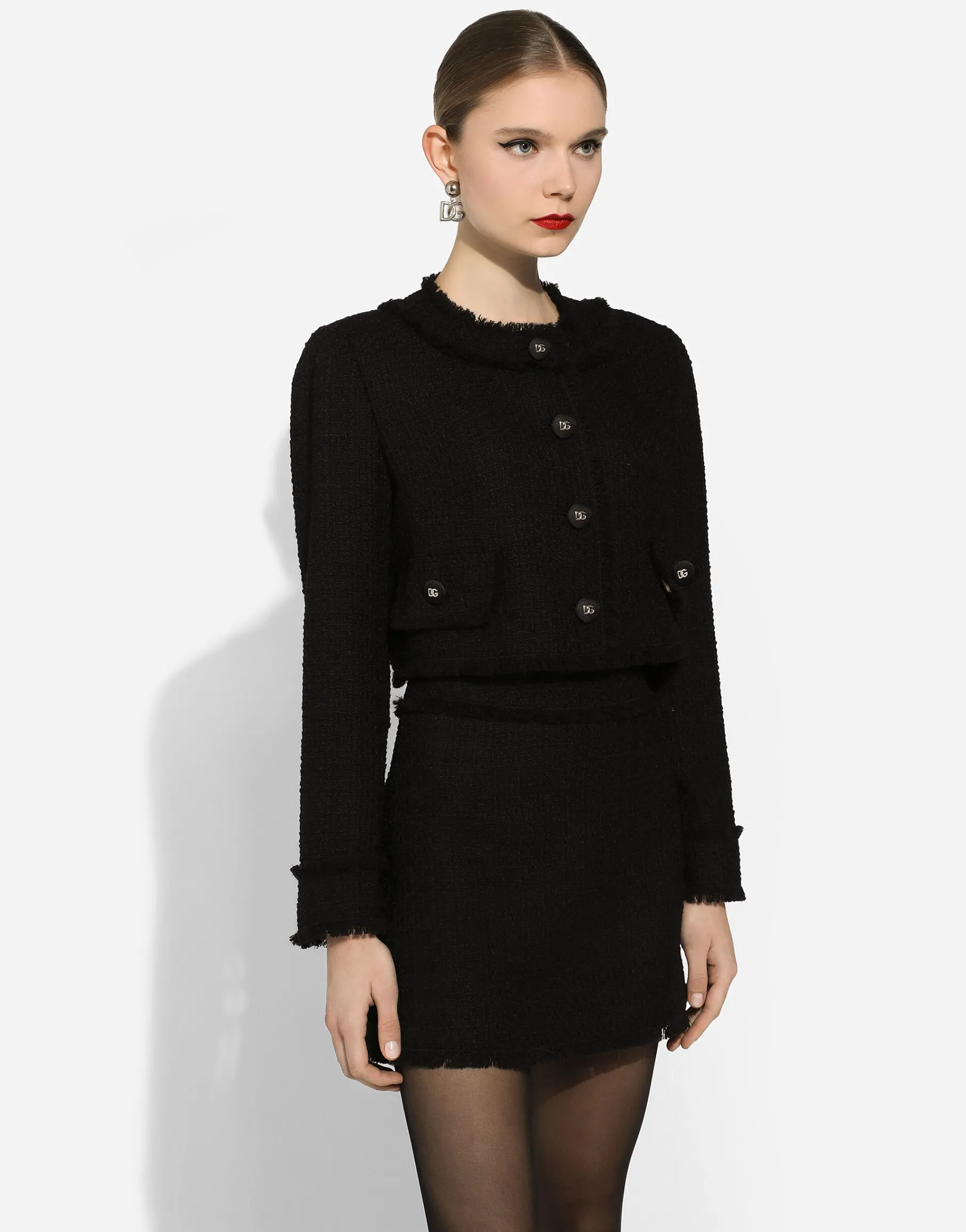 Raschel tweed miniskirt