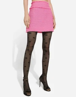 Raschel tweed miniskirt