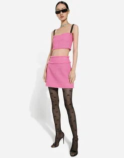 Raschel tweed miniskirt
