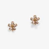 Red gold flower earrings