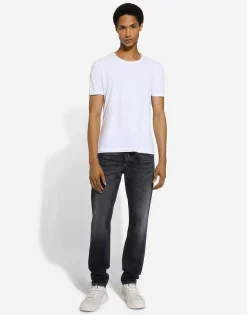 Regular-fit blue denim jeans