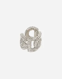 Rhinestone ring with DG logo
