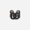 Rhinestone-detailed logo ring