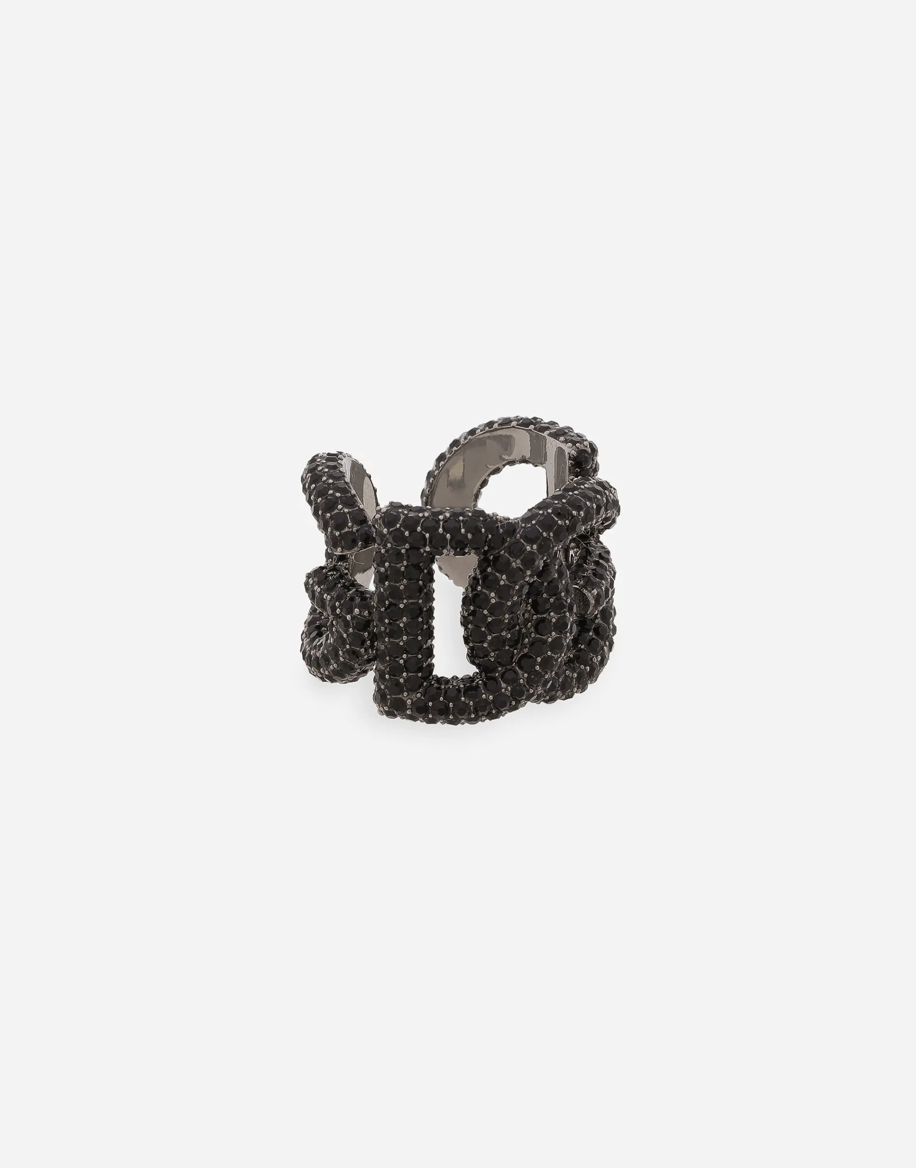 Rhinestone-detailed logo ring