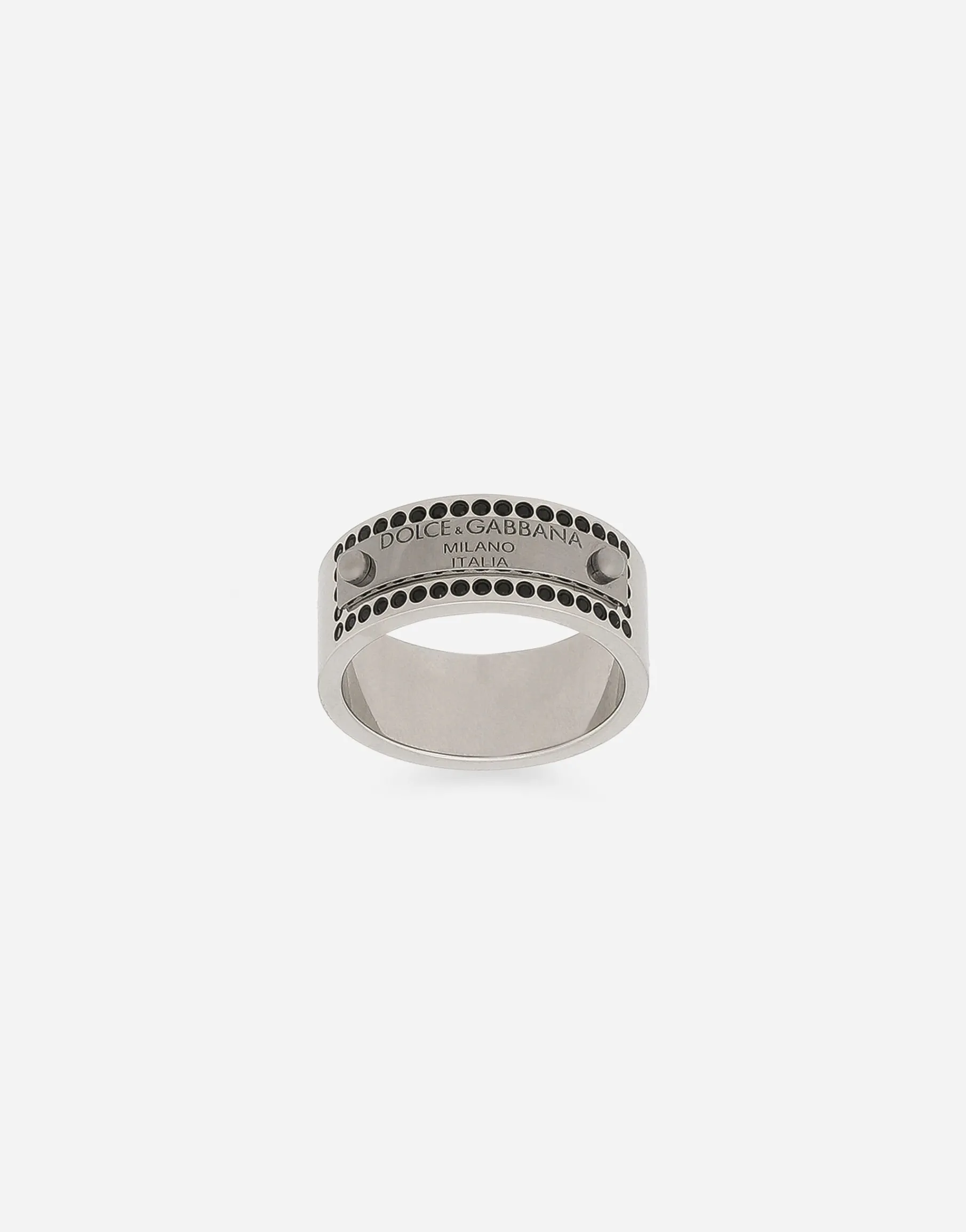 Rhinestone-detailed tag ring